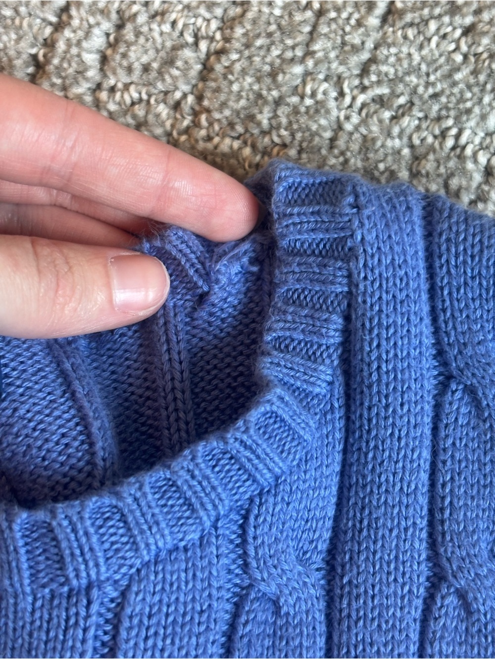 Ralph Lauren | Women's Cornflower Blue Polo Cable Knit Crewneck Sweater | Size M - Picture 7 of 9